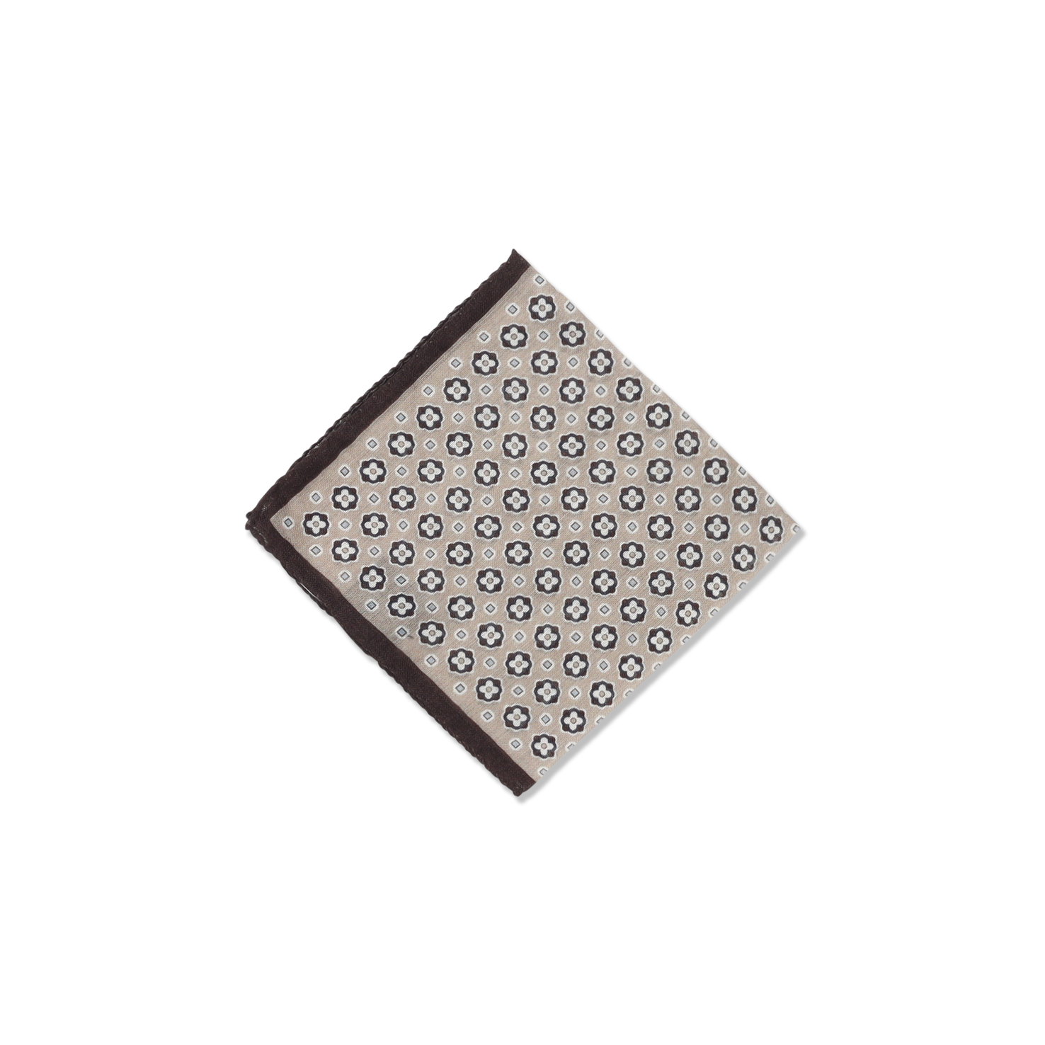 Wool Pocket Square In Motif Print