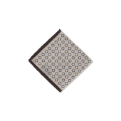 Wool Pocket Square in Cream Motif Print