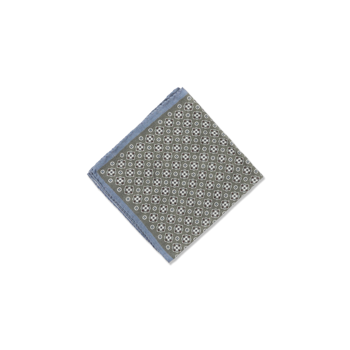 Wool Pocket Square In Motif Print