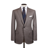 Single Breasted Notch Suit in Fawn Flannel