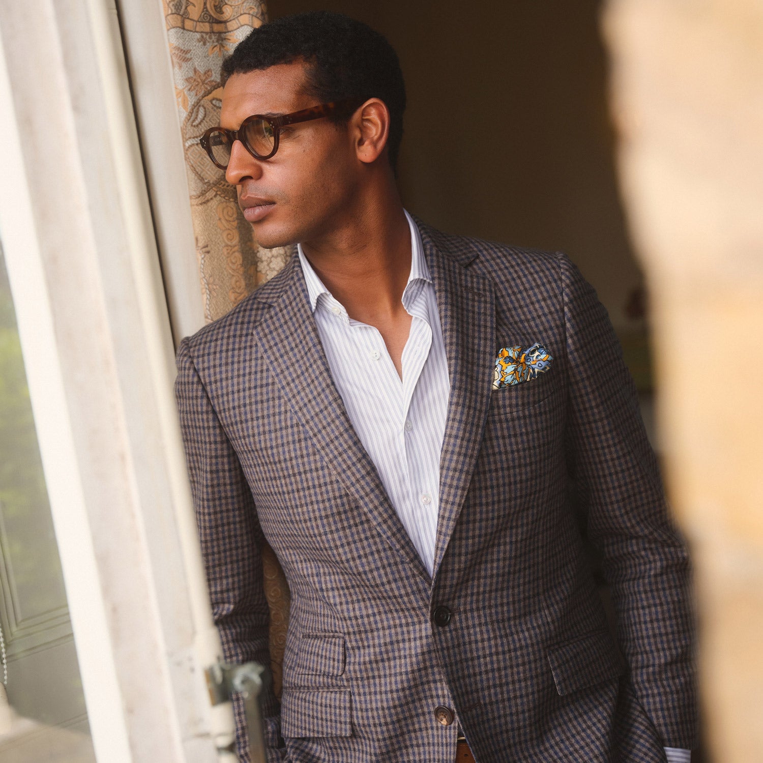 Blue Check Merino Barrington Blazer