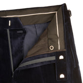 Navy Velvet Contemporary Trousers