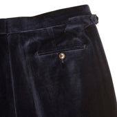 Navy Velvet Contemporary Trousers