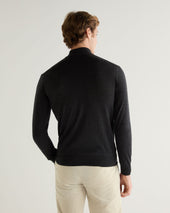 Men S Pimlico Fine Gauge Cashmere Roll Neck Jumper Dark Grey