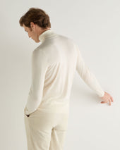 Men S Pimlico Fine Gauge Cashmere Roll Neck Jumper New White