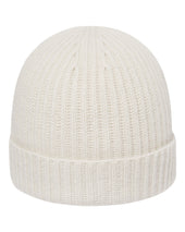Unisex Ribbed Cashmere Hat Snow Grey