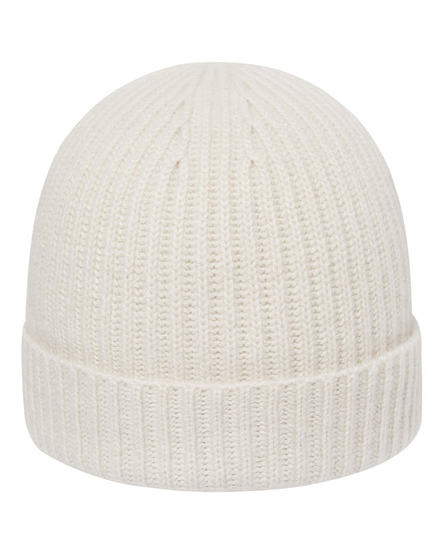 Unisex Ribbed Cashmere Hat Snow Grey