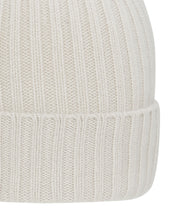Unisex Chunky Ribbed Cashmere Hat Snow Grey