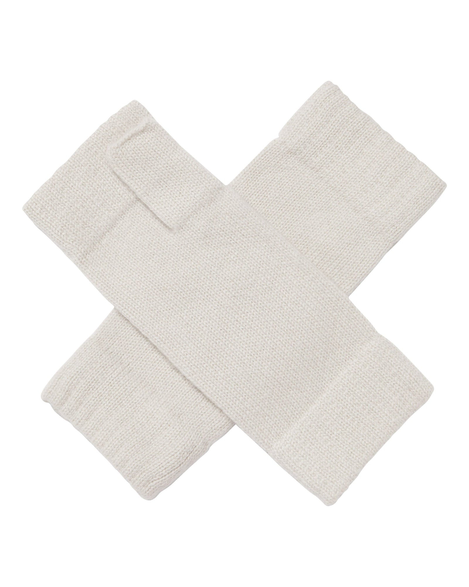 Unisex Fingerless Cashmere Gloves Snow Grey