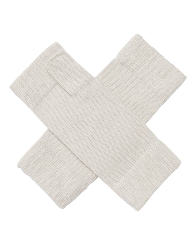 Unisex Fingerless Cashmere Gloves Snow Grey