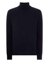 Men's Trafalgar Roll Neck Cashmere Jumper Navy Blue