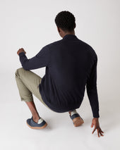 Men S Knightsbridge Full Zip Cashmere Jumper Blue