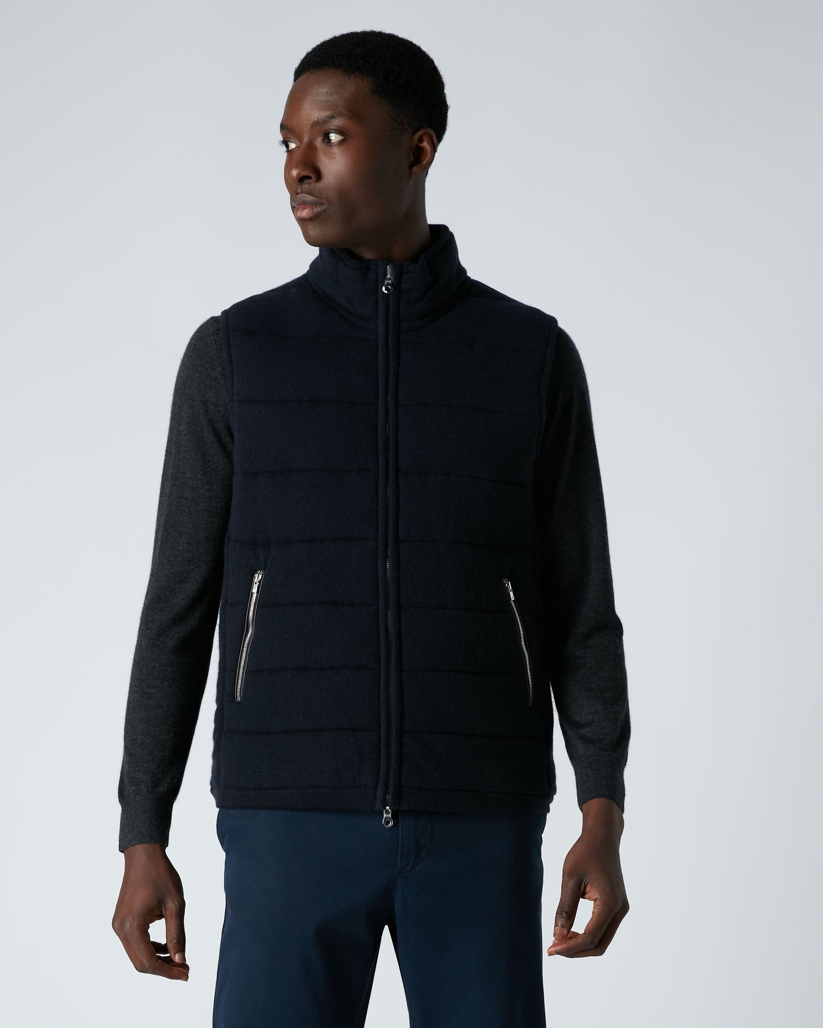Men S Mall Reversible Cashmere Gilet Blue