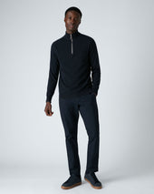 Men S Carnaby Half Zip Cashmere Jumper Blue