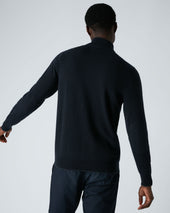 Men S Carnaby Half Zip Cashmere Jumper Blue
