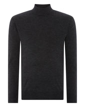 007 Fine Gauge Cashmere Turtle Neck Jumper Dark Grey
