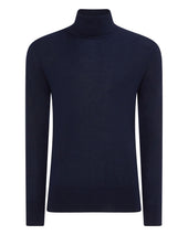 Men's Pimlico Fine Gauge Cashmere Roll Neck Jumper Navy Blue