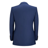 French Blue Notch Lapel Contemporary Blazer