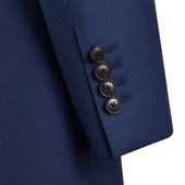 French Blue Notch Lapel Contemporary Blazer