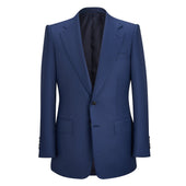 French Blue Notch Lapel Contemporary Blazer