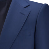French Blue Notch Lapel Contemporary Blazer