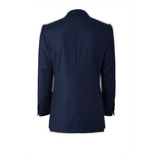 Navy Geometric Double-Breasted Blazer