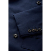 Navy Geometric Double-Breasted Blazer