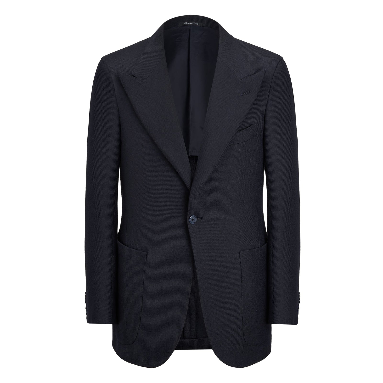 Navy Cashmere-Blend Unstructured Jacket