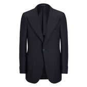 Navy Cashmere-Blend Unstructured Jacket