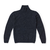 Navy Wool Cashmere Mockneck