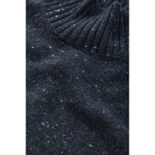 Navy Wool Cashmere Mockneck