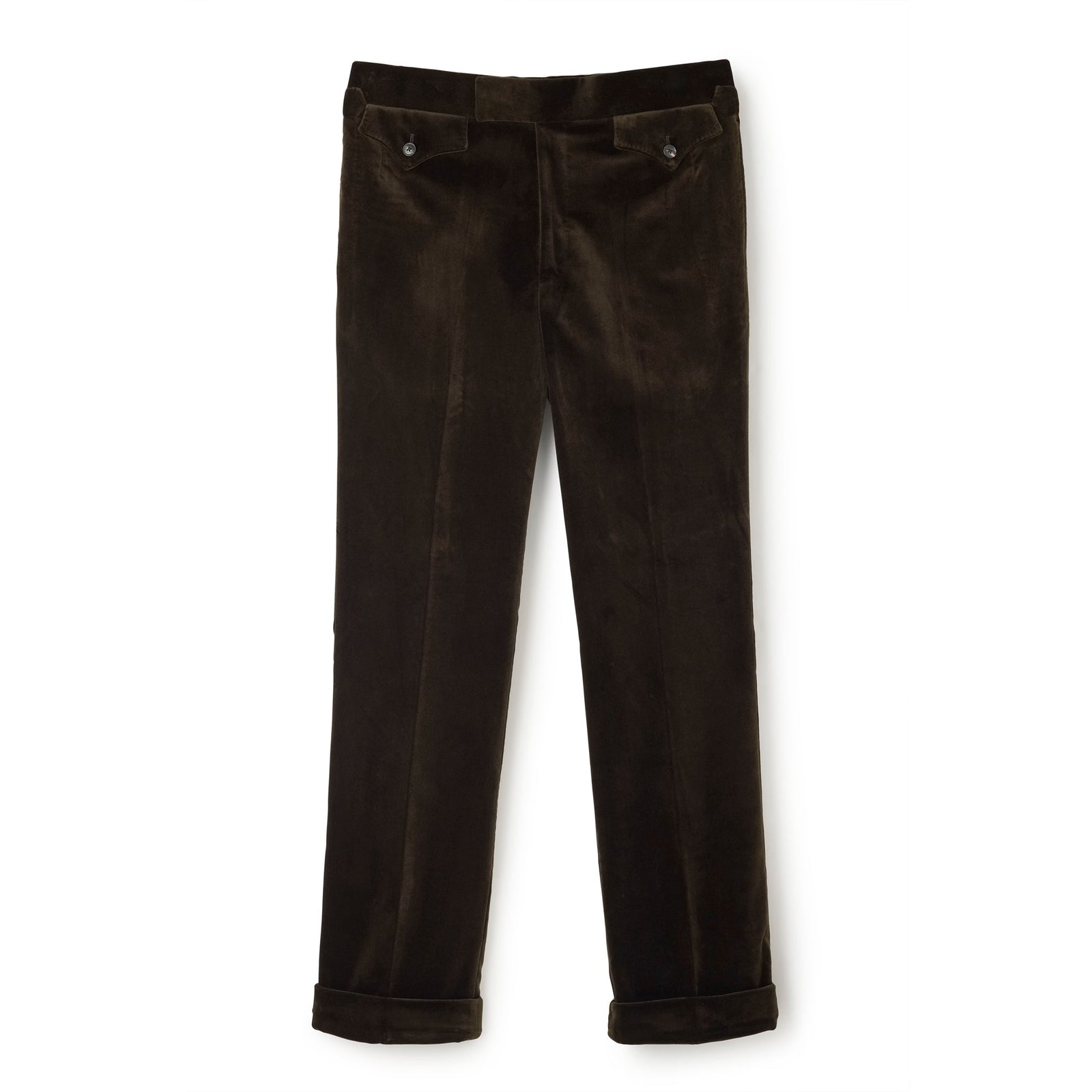 Brown Velvet Parallel Trousers