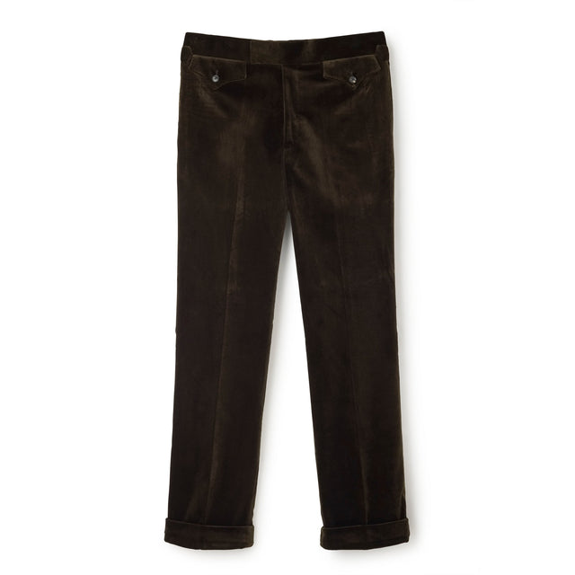 Brown Velvet Parallel Trousers