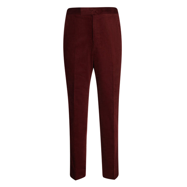 Burgundy Corduroy Contemporary Trousers