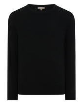 Men's Oxford Round Neck Cashmere Jumper Black