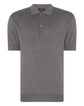 007 Short Sleeve Cotton Cashmere Collared Polo T-Shirt Smoke Grey