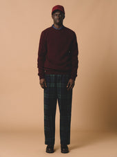 Galloway Cable Knit in Maroon Lambswool