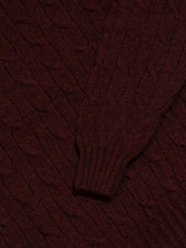 Galloway Cable Knit in Maroon Lambswool