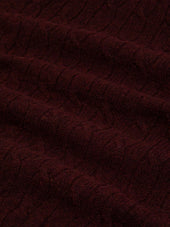 Galloway Cable Knit in Maroon Lambswool