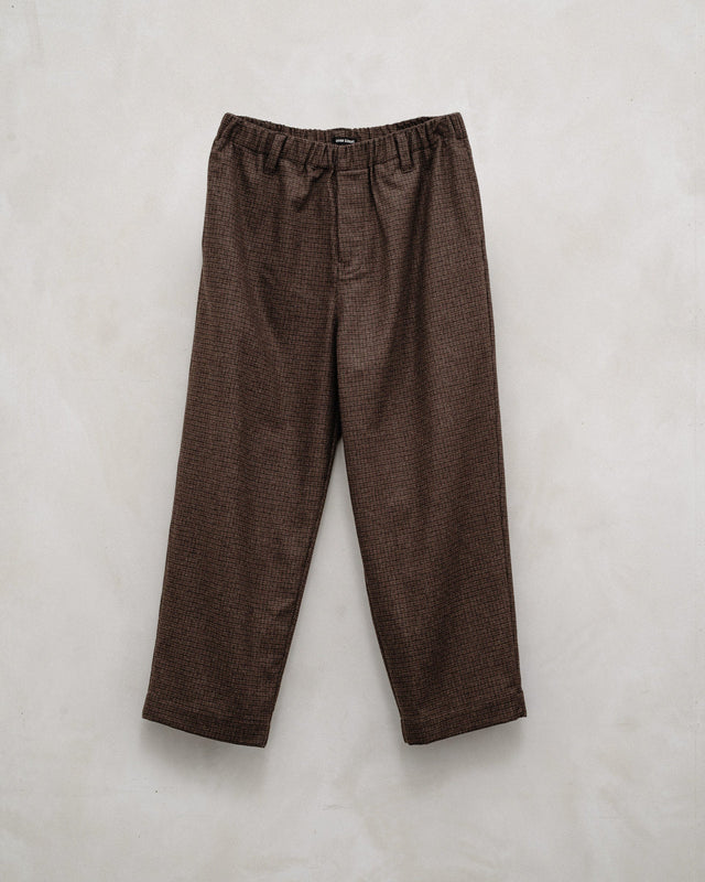 Elastic Pant - Fox Superfine Merino Check, Rust/Dark Brown
