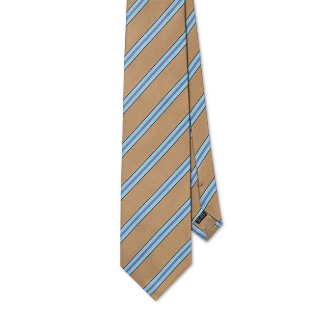 Brown and Blue Reppe Stripe Tie