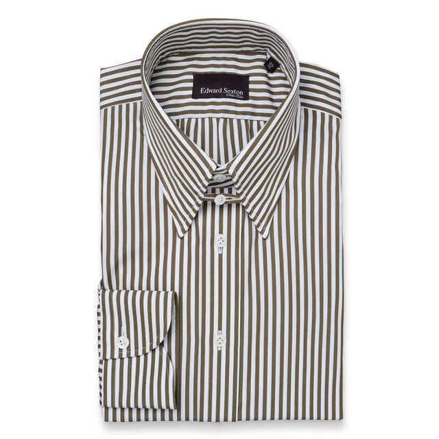 Sage Bengal Stripe Tab Collar Shirt