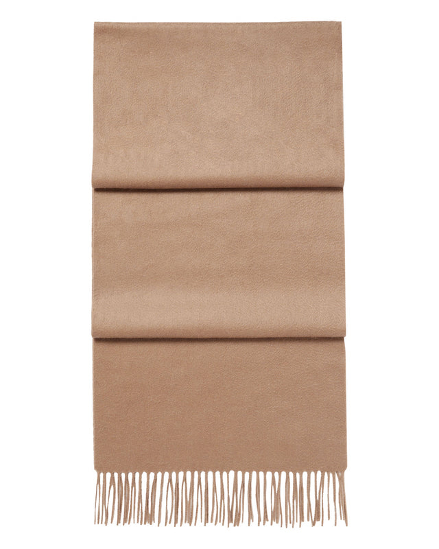 Unisex Large Woven Cashmere Scarf Dark Tan Brown