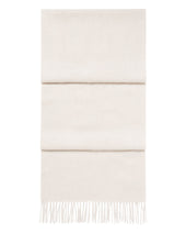 Unisex Large Woven Cashmere Scarf Ecru White