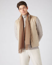 Unisex Woven Cashmere Scarf Dark Tan Brown
