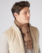 Unisex Woven Cashmere Scarf Dark Tan Brown
