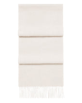 Unisex Woven Cashmere Scarf Ecru White