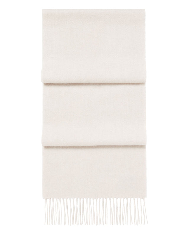 Unisex Woven Cashmere Scarf Ecru White