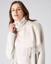 Unisex Woven Cashmere Scarf White