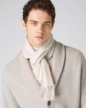Unisex Woven Cashmere Scarf White